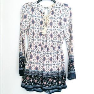 REWIND Tunic Mini Dress Long Sleeve Rope Detail